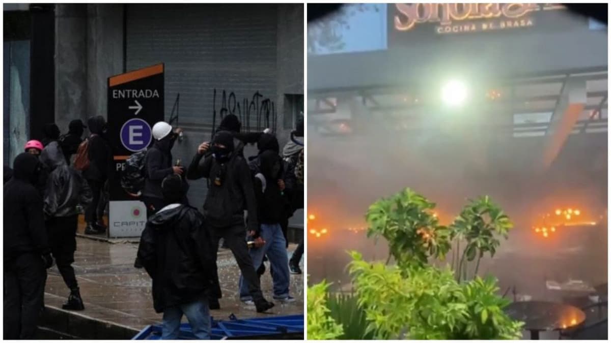 Video: Encapuchados realizan destrozos en el restaurante Sonora Grill que se encuentra sobre Paseo de la Reforma