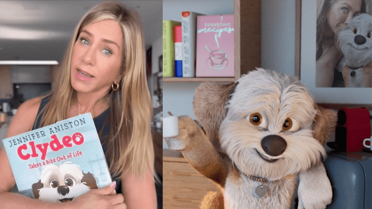 Jennifer Aniston lanza "Clydeo", libro infantil que promueve la adopción de perritos