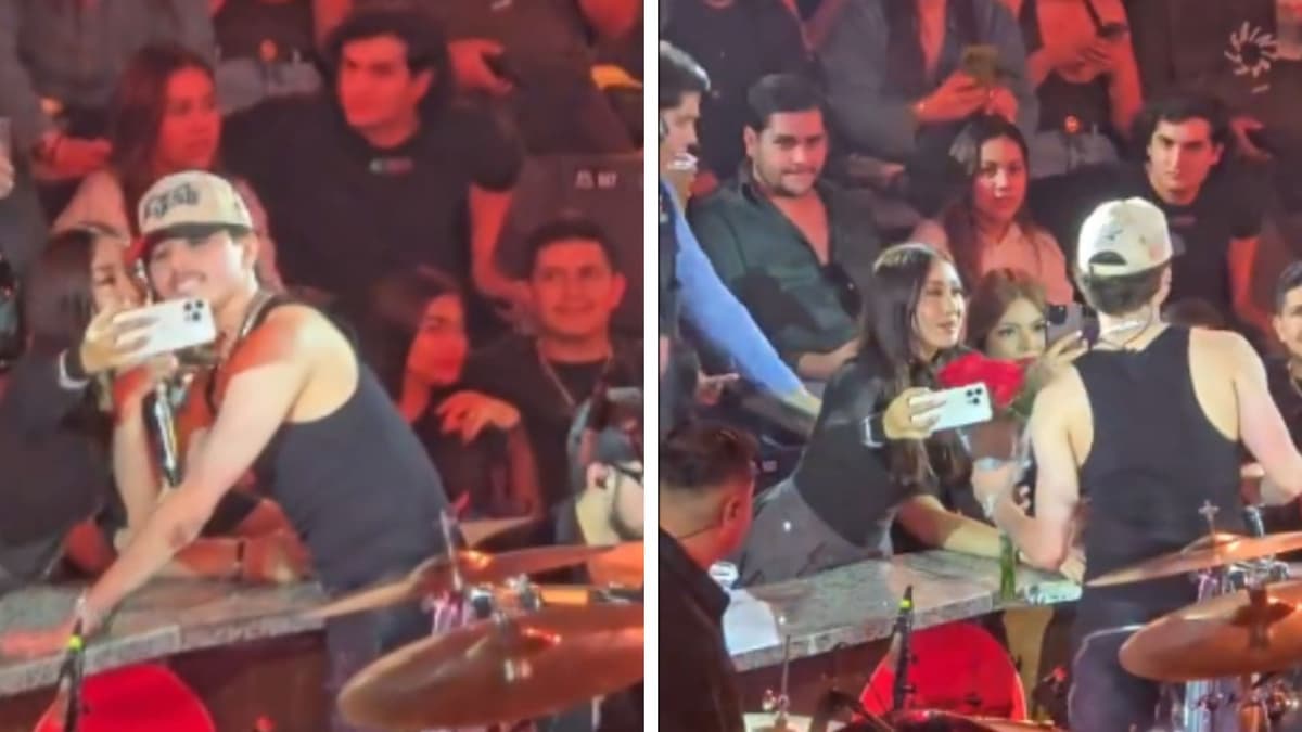 Video: Critican al cantante de corridos tumbados, Gabito Ballesteros por rechazarle un beso a una fan