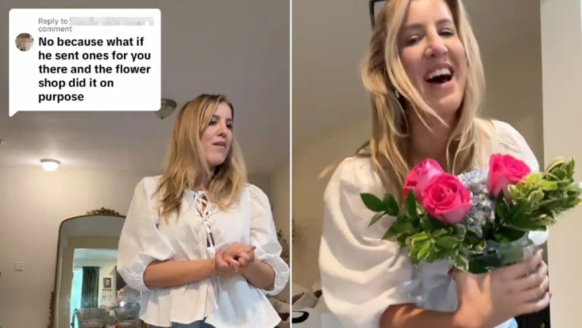 Mujer recibe flores de su novio, pero en la dedicatoria constata que eran para la ex de él