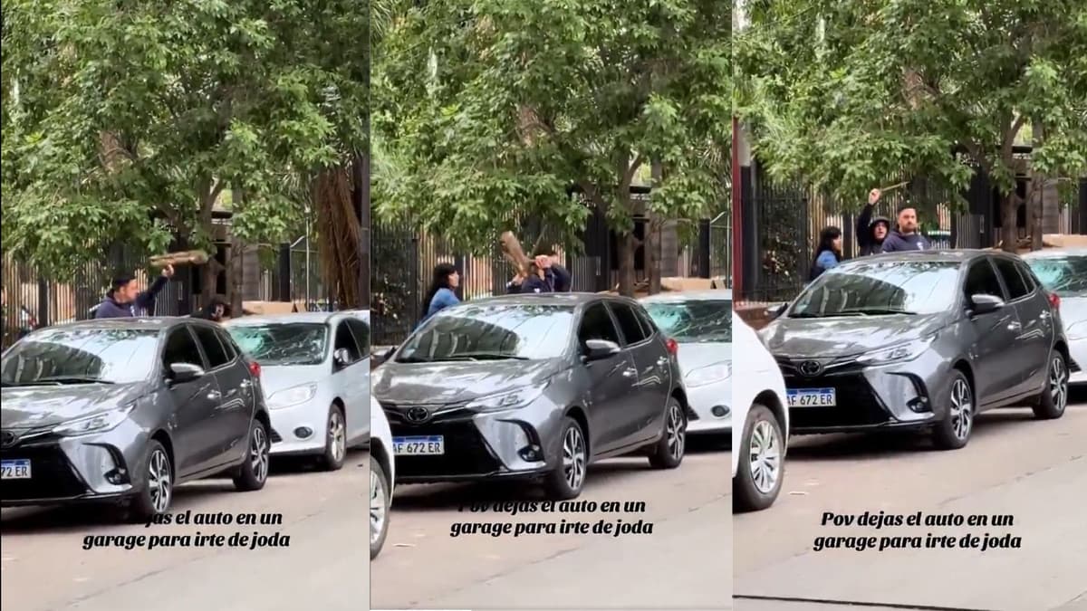 Video: Hombres destrozan auto con palos y piedras porque obstruía la entrada de su casa en Argentina