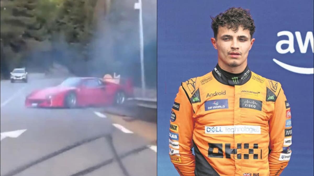 Video: Chocan el Ferrari de Lando Norris en calles de Mónaco