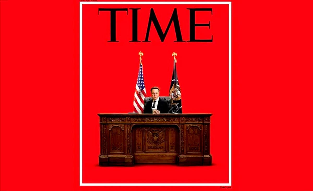 Portada de revista Time muestra a Elon Musk gobernando EU desde la Oficina Oval