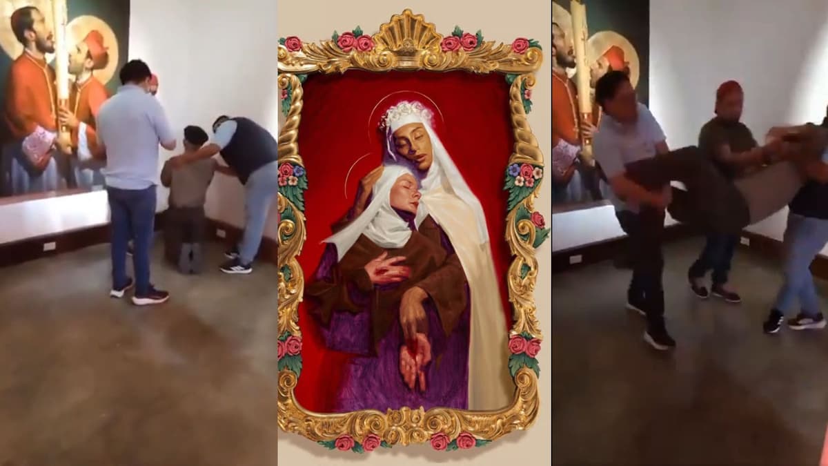 Video: Personal de la UNAM expulsa a hombre tras manifestarse contra exposición que se burla del catolicismo