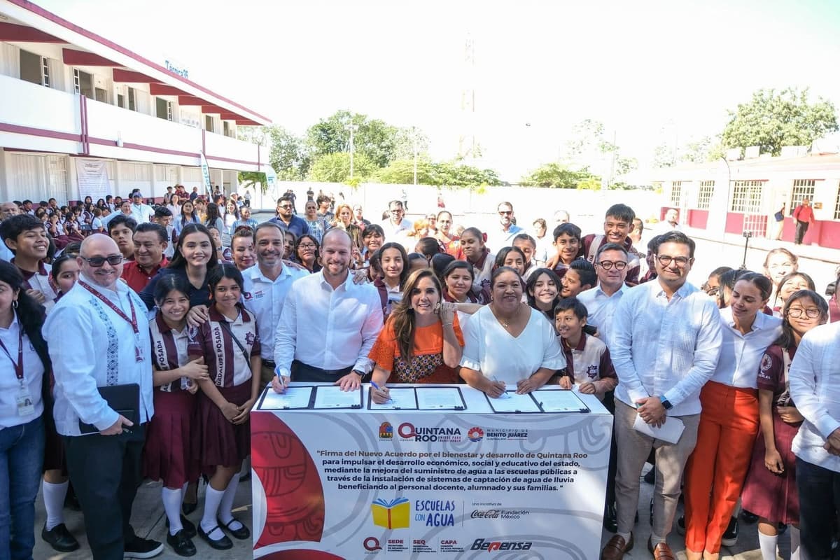 Fundación Coca-Cola México y Bepensa contribuyen al Acuerdo Nacional por el Derecho Humano al Agua y la Sustentabilidad, llevando “Escuelas con Agua” a Quintana Roo
