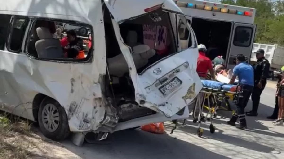 Muere niña de seis años y 10 menores resultan lesionados tras accidente en la Tulum-Cobá