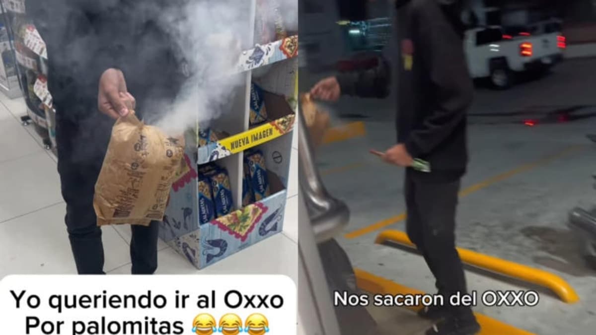 Video: Joven se prepara unas palomitas en el OXXO y casi lo incendia