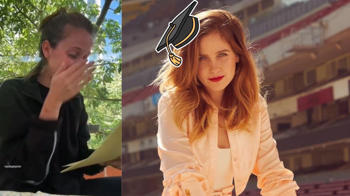 Video: Actriz Natasha Dupeyrón rompe en llanto tras graduarse de la prepa a sus 33 años