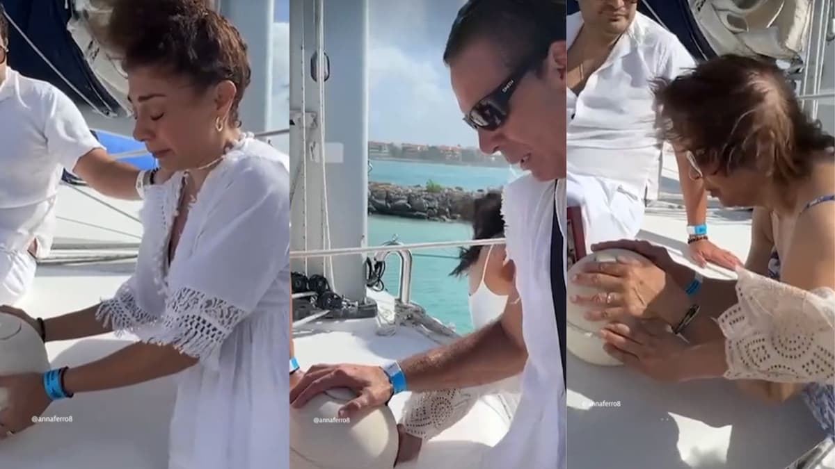 Video: Viuda de Fernando del Solar genera polémica por esparcir sus cenizas en el mar sin sus hijos presentes
