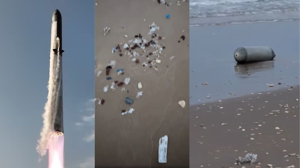 Playas de Tamaulipas se llenan de fragmentos de nave espacial de SpaceX, propiedad de Elon Musk