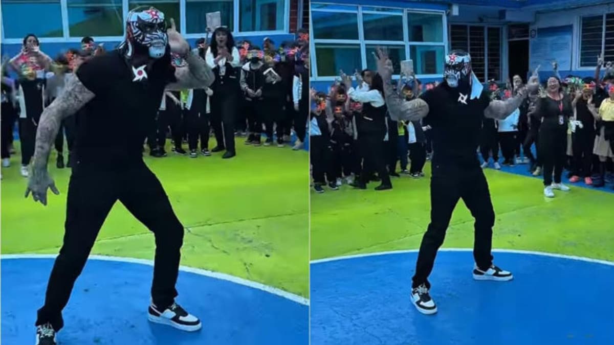 Video: Luchador Penta Zero Miedo regresa a la primaria a la que estudió en Ecatepec, Edomex