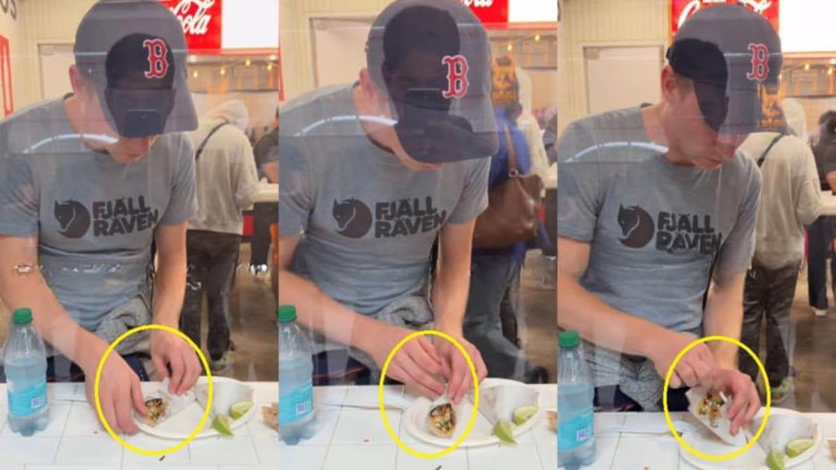 Video: Extranjero batalla para comerse un taco; al final no pudo