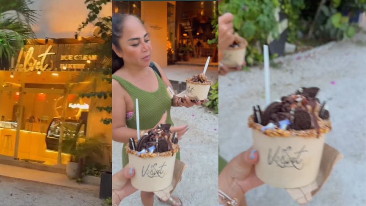Video: Influencer Ana Cisneros exhibe altos precios en Tulum; compró dos helados por mil pesos