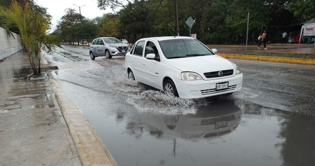 Festejan habitantes de Playa del Carmen que gracias a las lluvias bajaron las altas temperaturas