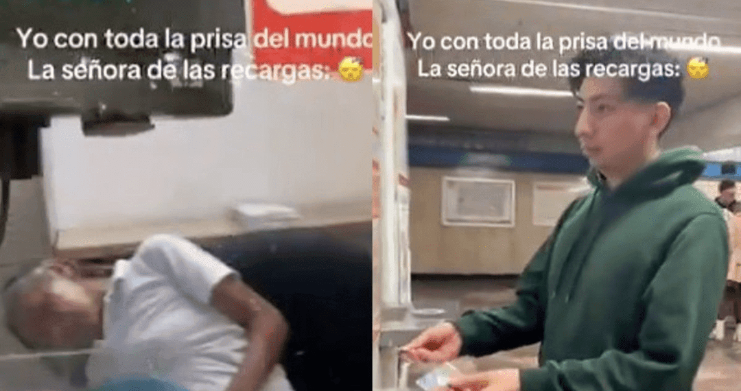 Captan a taquillera del Metro de CDMX dormida en su silla en horario laboral