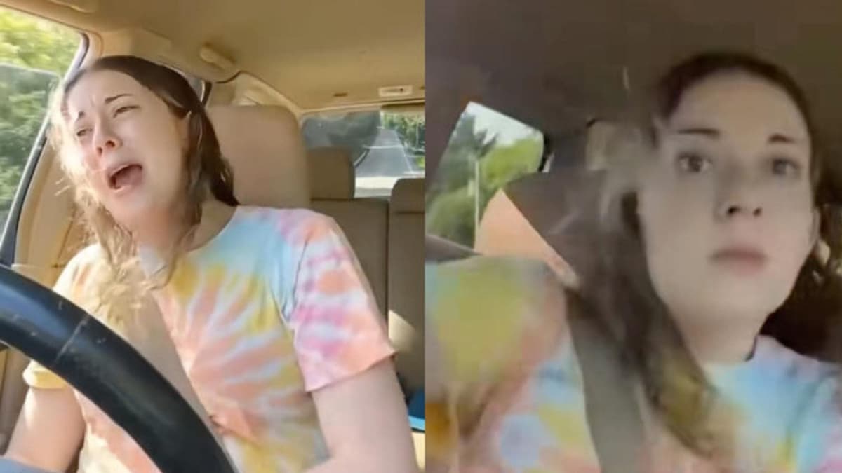 Video: Mujer pierde el control de su auto tras distraerse cantando en Estados Unidos