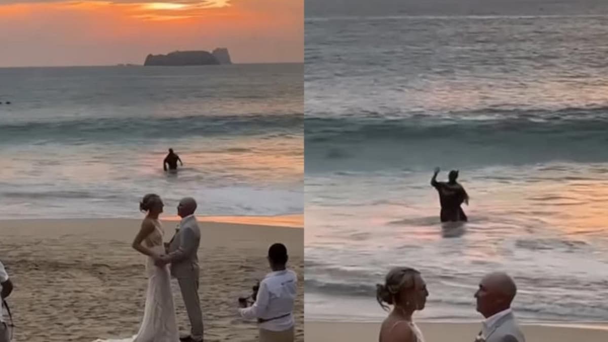 Video: Batman emerge del mar y aparece en plena boda en Ixtapa Zihuatanejo, Guerrero