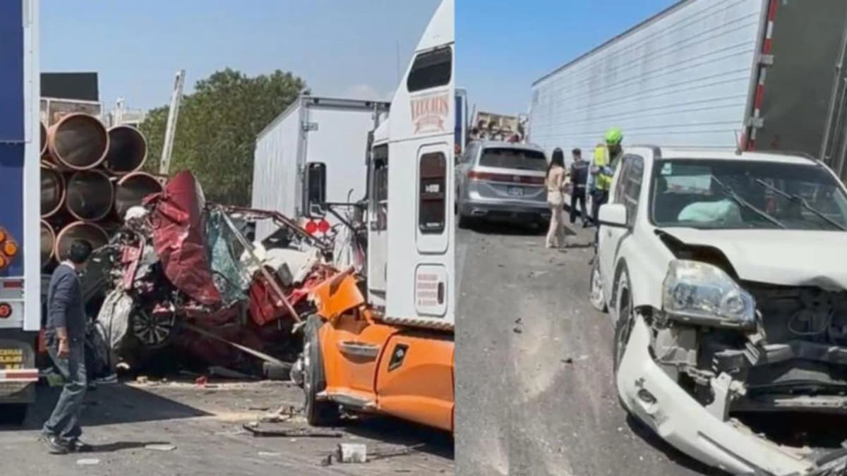 Tráiler no logra frenar a tiempo y provoca carambola en la México-Querétaro; hay dos muertos y 15 heridos