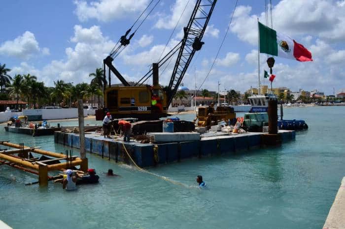 Avanzan obras del atracadero anexo al muelle San Miguel