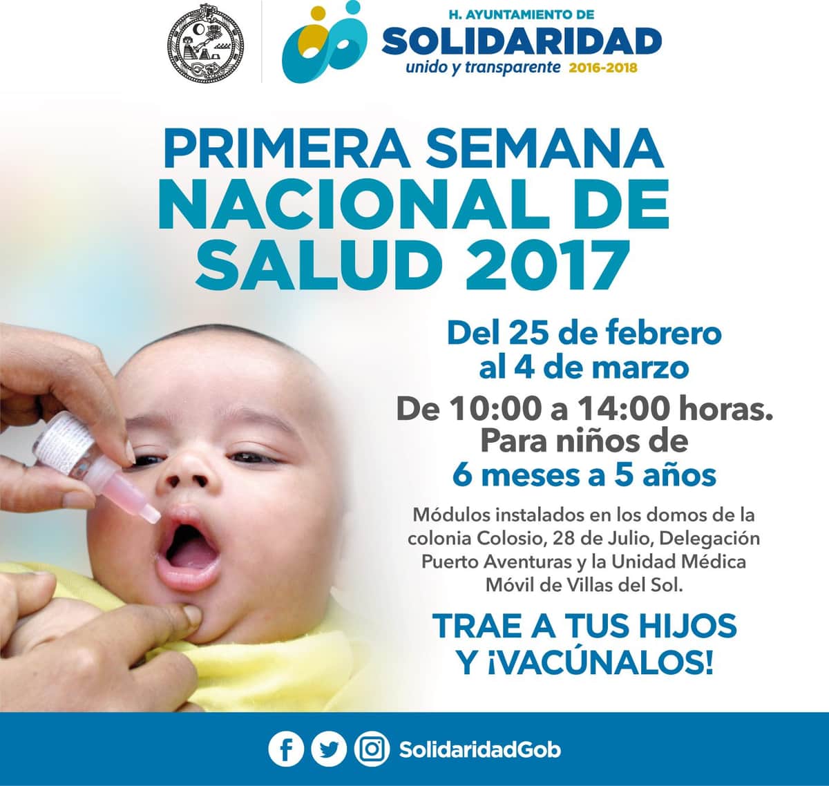 Arranca este sábado la Primera Semana Nacional de Salud en Solidaridad, habrá 4 módulos