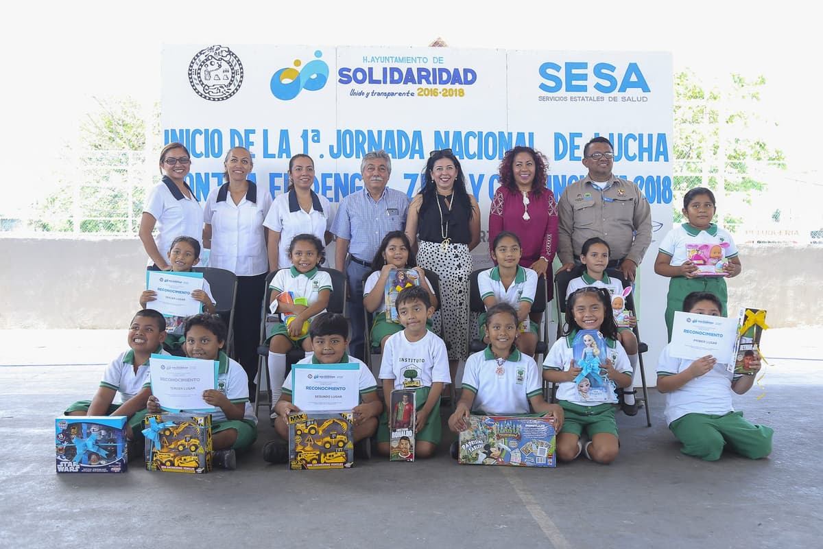 Participan estudiantes en primera jornada de lucha contra el dengue, zica y chikungunya