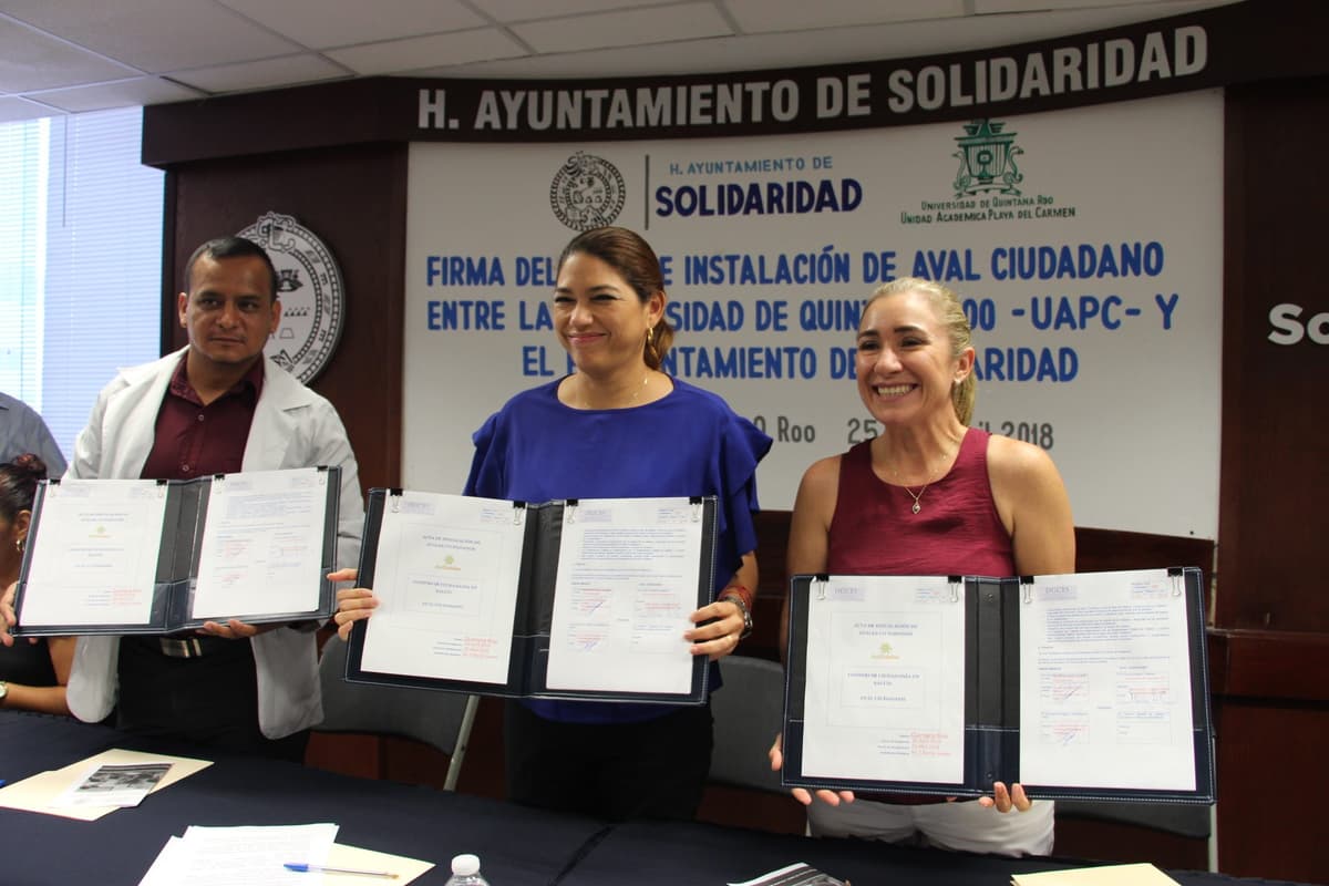 Solidaridad, Centros de Salud y Uqroo, firman convenio para crear un "Aval ciudadano"