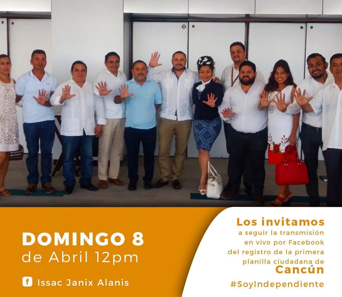 Invita independiente a ser testigo de su registro