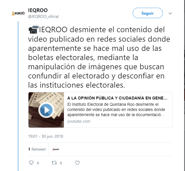 Ieqroo confirma que es falso el vídeo en redes sociales contra candidatos del Frente