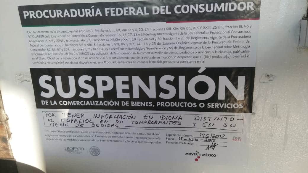 Profeco sanciona a establecimientos que no cumplen con la ley