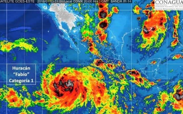 Huracán Fabio categoría 1 causará fuertes lluvias al norte y centro del país