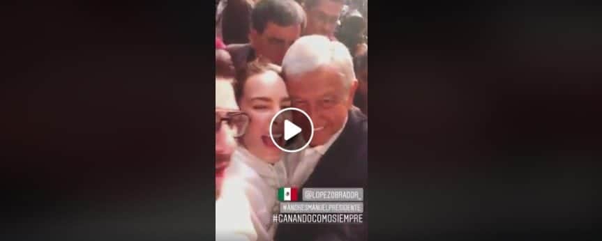 (Video) Belinda se volvió loca con el triunfo de AMLO
