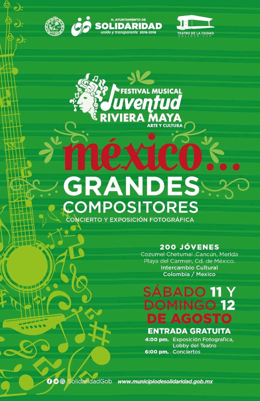 Anuncian Festival Musical "Juventud Riviera Maya 2018"