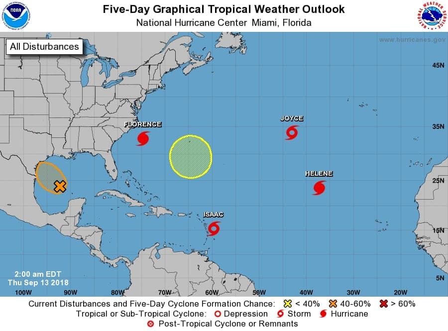 Tormenta Tropical Isaac se ubica al este-sureste de Xcalak, Quintana Roo