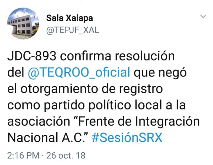 Nuevo revés a proyecto de partido MAR