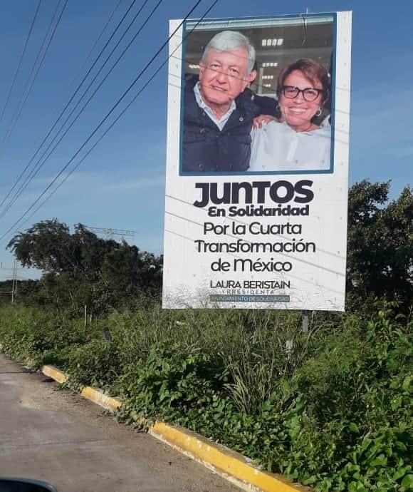 Prolifera publicidad ilegal de Laura Beristain en Playa del Carmen