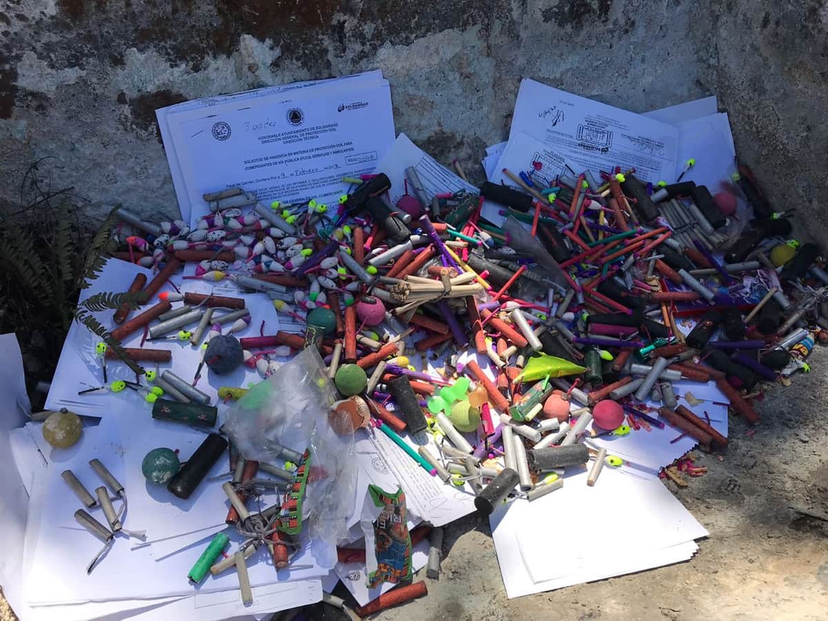 Decomisan pirotecnia clandestina publicada en redes sociales