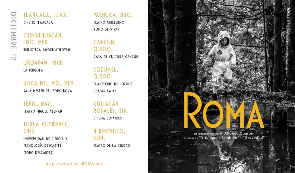 El Planetario de Cozumel exhibirá "Roma" de Alfonso Cuarón