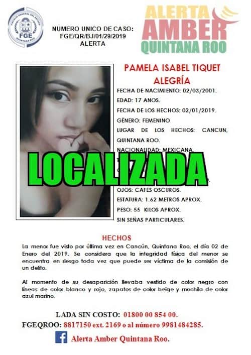 Aparece joven reportada como desaparecida