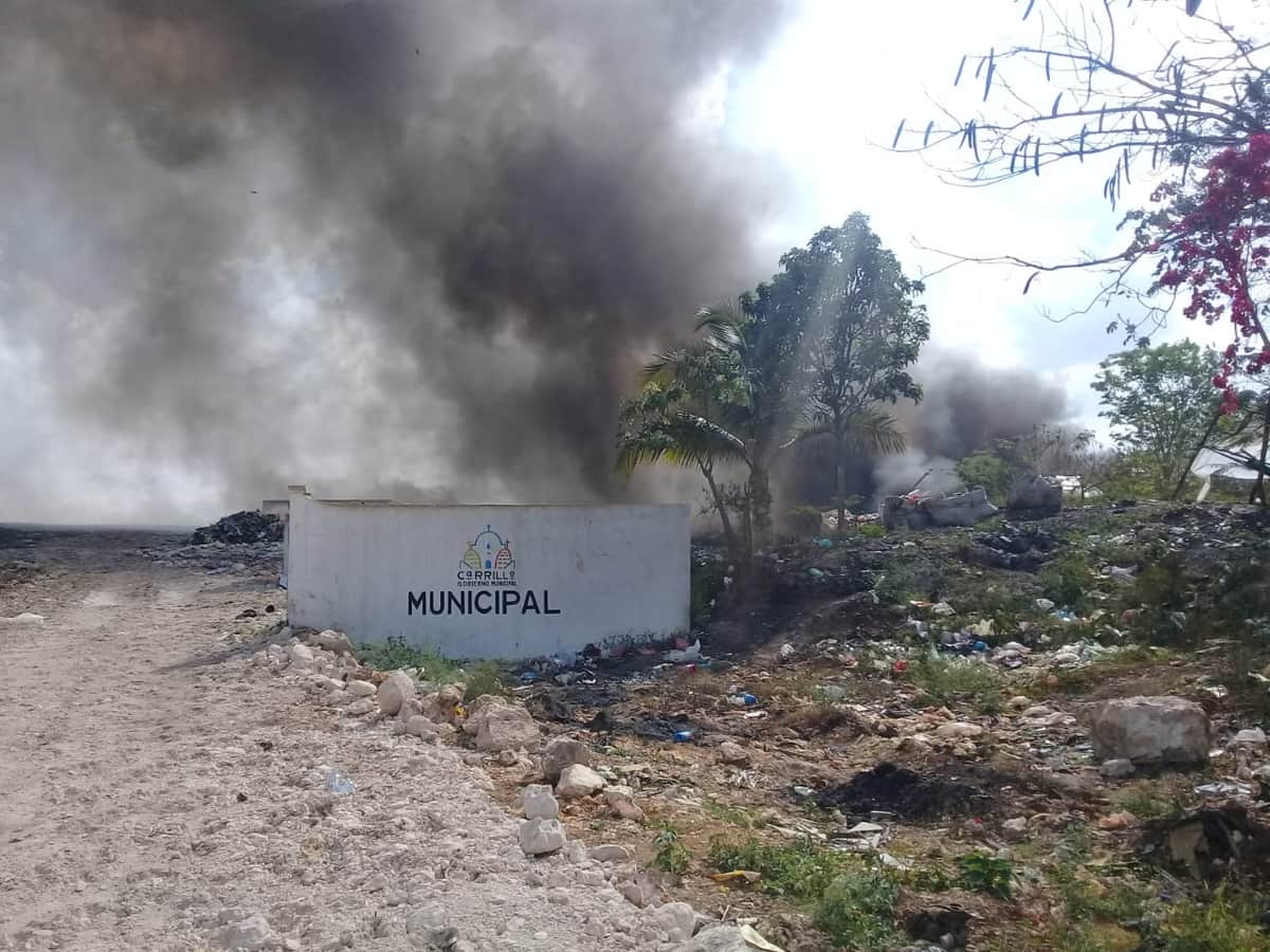 Se quema el basurero de Felipe Carrillo Puerto