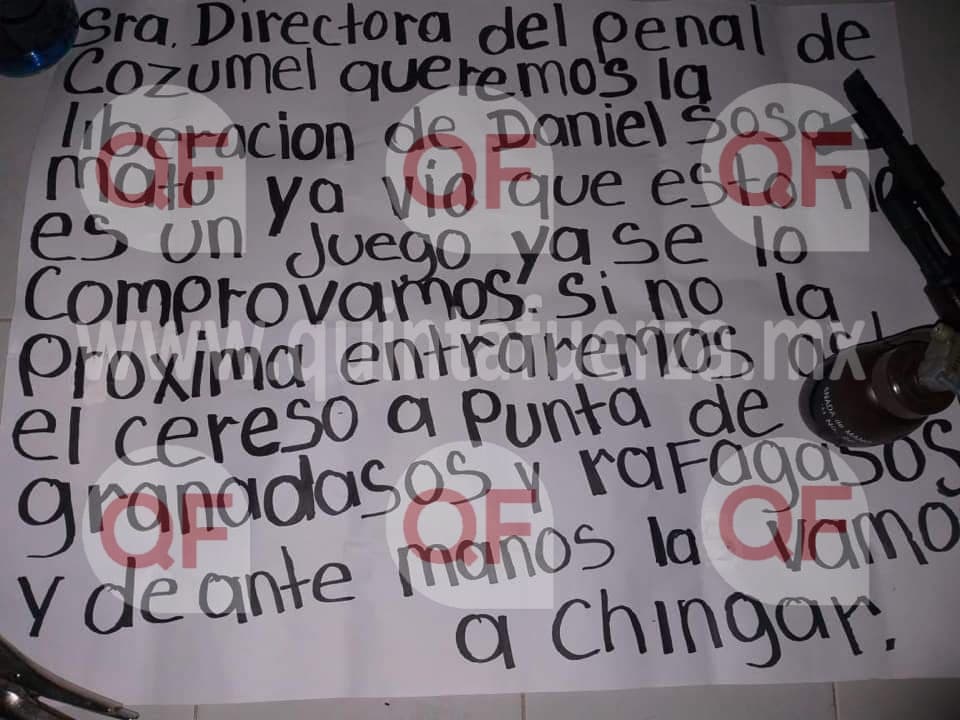 Amenazan a directora del Cereso de Cozumel con "narcomensaje"