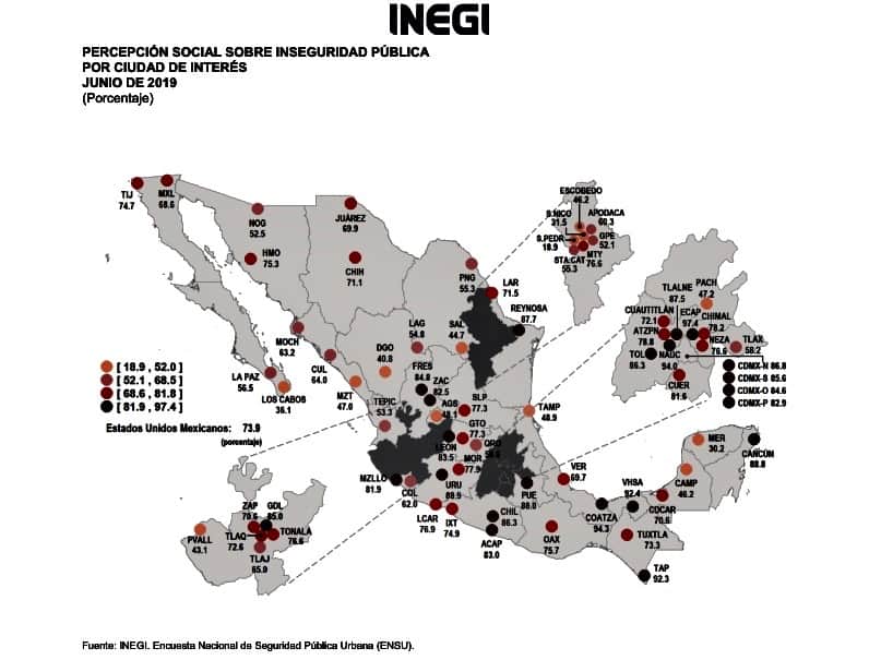 Disminuye percepción de inseguridad en Cancún: INEGI