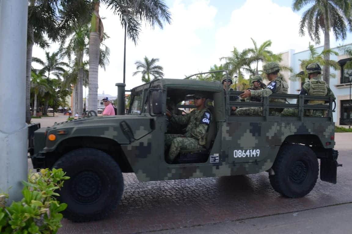 Militares patrullan las calles de Cozumel, aunque no pertenecen a la Guardia Nacional