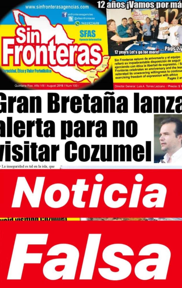 Intenta pasquín "Sin Fronteras" dañar imagen de Cozumel