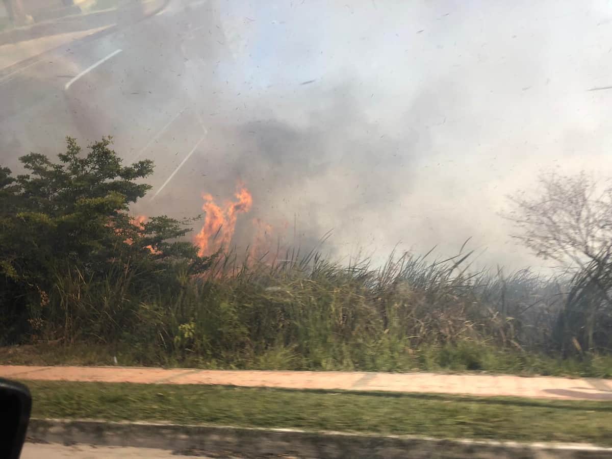 Se quema la sabana de Chetumal