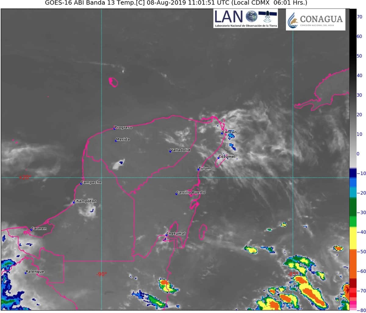 Clima: Mucho calor, con nublados y algunas lluvias para Quintana Roo