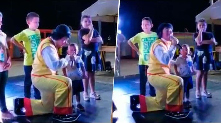 VIDEO: Niño "echa de cabeza" infidelidad de su mamá durante show de payasos
