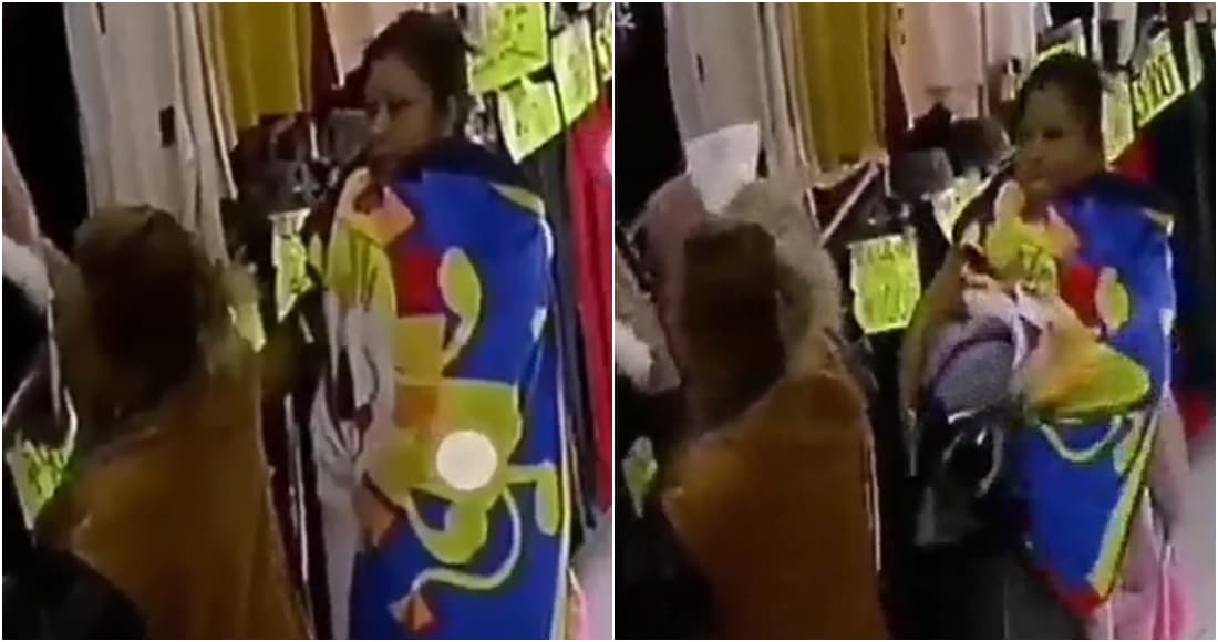 VIDEO: Mujeres fingen cargar a un bebé para robar ropa de una tienda
