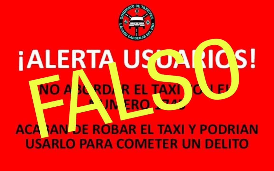 Alerta falsa de taxi robado para secuestrar en Cancún y Playa del Carmen