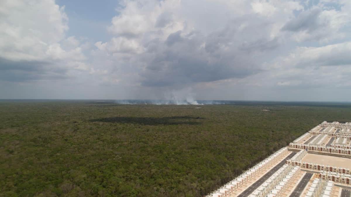 Breves lluvias no sofocaron incendios en Playa del Carmen