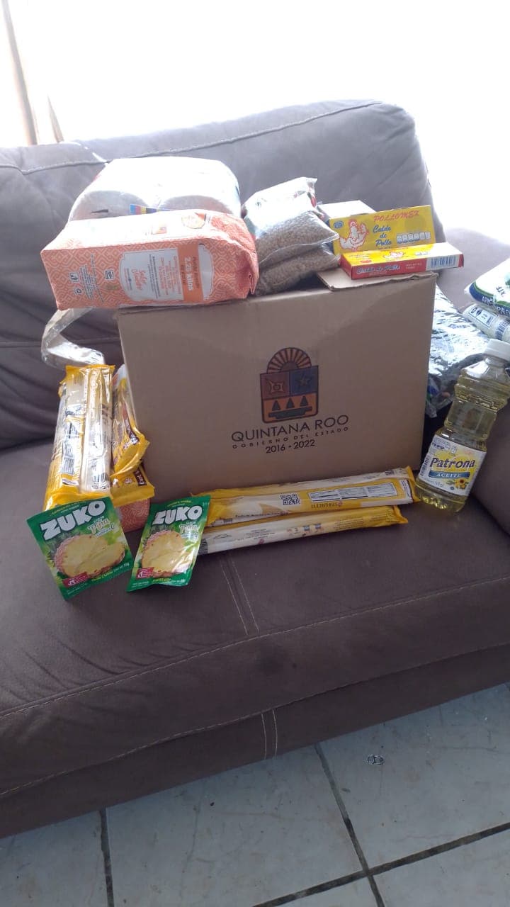 Esto es lo que incluyen las despensas entregadas por el Gobierno de Quintana Roo